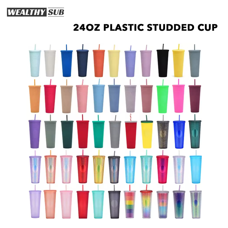 Wealthysub China warehouse 24oz plastic studded cup